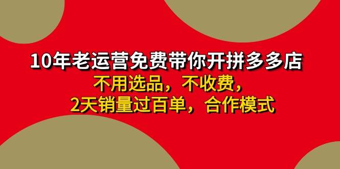 拼多多 最新合作开店日收4000+两天销量过百单，无学费、老运营代操作、…-易学副业