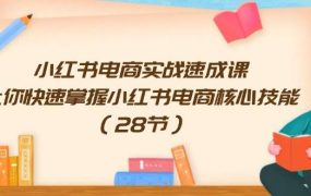 小红书电商实战速成课,让你快速掌握小红书电商核心技能(28节)-易学副业