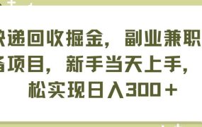 快递回收掘金,副业兼职必备项目,新手当天上手,轻松实现日入300+-易学副业