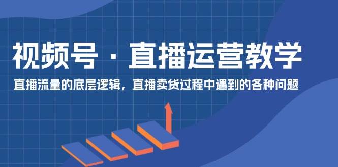 视频号 直播运营教学：直播流量的底层逻辑，直播卖货过程中遇到的各种问题-易学副业