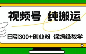 视频号纯搬运日引流300+创业粉,日入4000+-易学副业