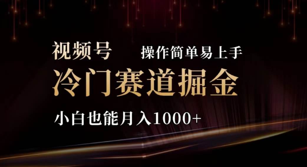 2024视频号冷门赛道掘金，操作简单轻松上手，小白也能月入1000+-易学副业