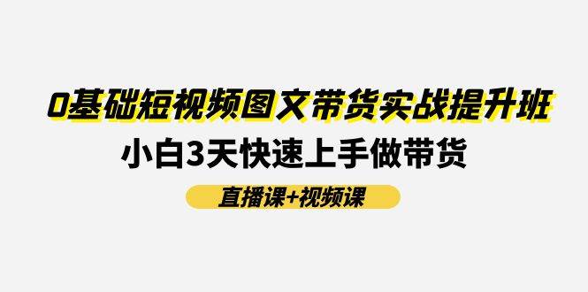 0基础短视频图文带货实战提升班(直播课+视频课)：小白3天快速上手做带货-易学副业