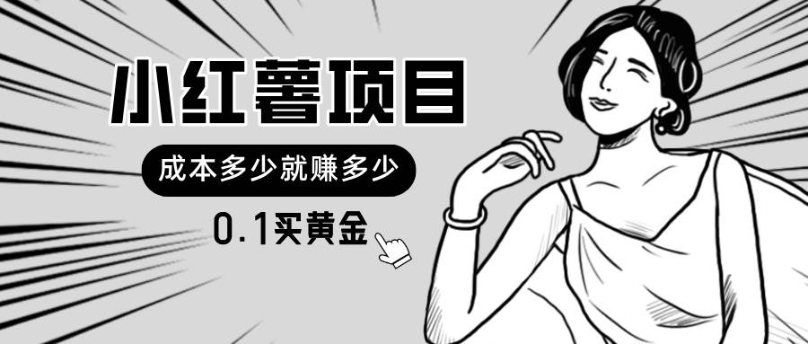 小红薯暴力项目，0.1买黄金。操作简单，日入无上限，可无限扩大。-易学副业