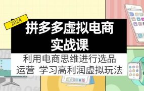 拼多多虚拟电商实战课:虚拟资源选品+运营,高利润虚拟玩法(更新14节)-易学副业