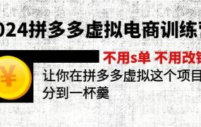 2024拼多多虚拟电商训练营 不s单 不改销量  做虚拟项目分一杯羹(更新10节)-易学副业