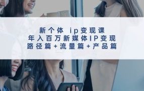 新个体 ip变现课,年入百万新媒体IP变现,路径篇+流量篇+产品篇-易学副业