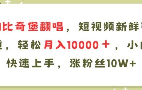 AI比奇堡翻唱歌曲,短视频新鲜赛道,轻松月入10000+,小白快速上手,...-易学副业
