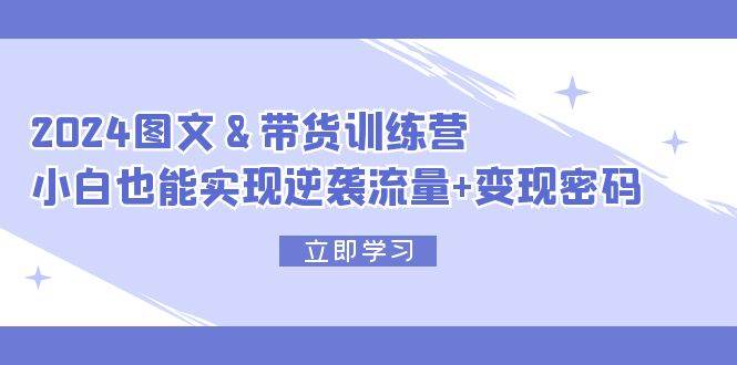 2024 图文+带货训练营，小白也能实现逆袭流量+变现密码-易学副业
