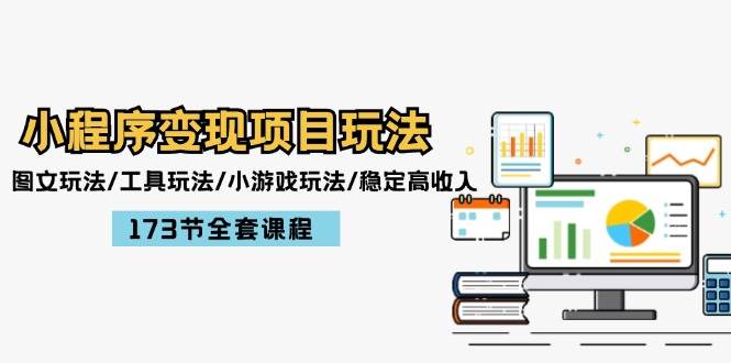 小程序变现项目玩法：图文玩法/工具玩法/小游戏玩法/稳定高收入/173节课程-易学副业