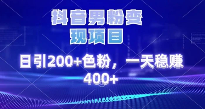 2025最新男粉项目 日引200 轻松月入2w+-易学副业
