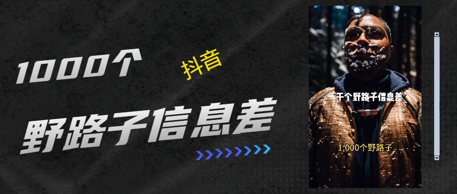 抖音一千个野路子信息差最新玩法教程引流＋变现的玩法具体拆解-易学副业