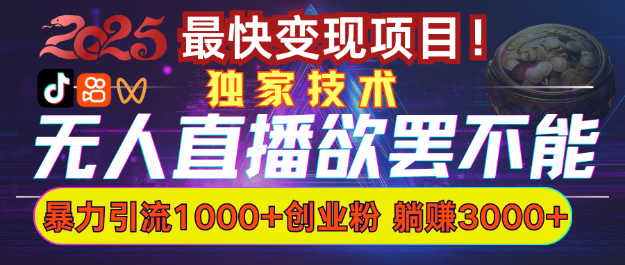 欲罢不能的无人直播引流，超暴力日引流1000+高质量精准创业粉-易学副业