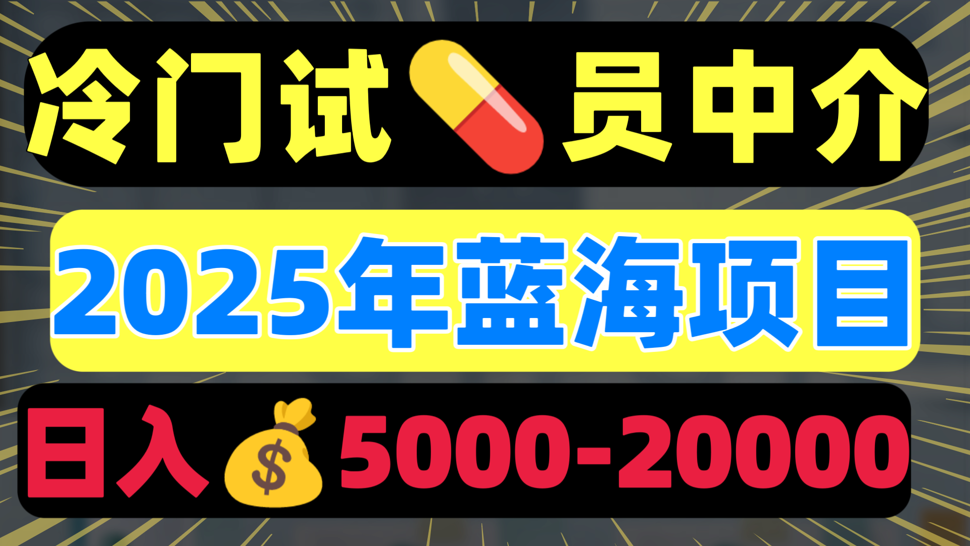 冷门暴力试药员中介日入5000+-易学副业