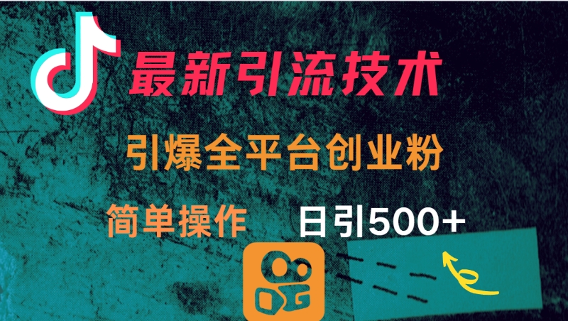 最新引流方法，引爆全平台创业粉操作简单，日引300＋-易学副业