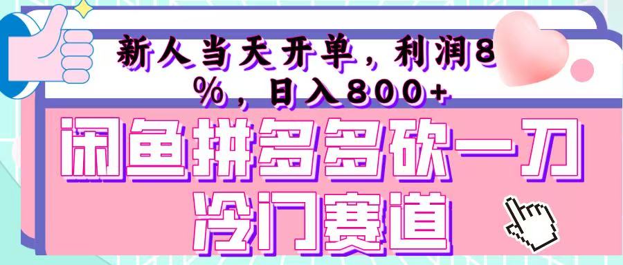 咸鱼拼夕夕砍一刀冷门暴力赛道，新人当天开单，利润百分之八十，日入 800+-易学副业
