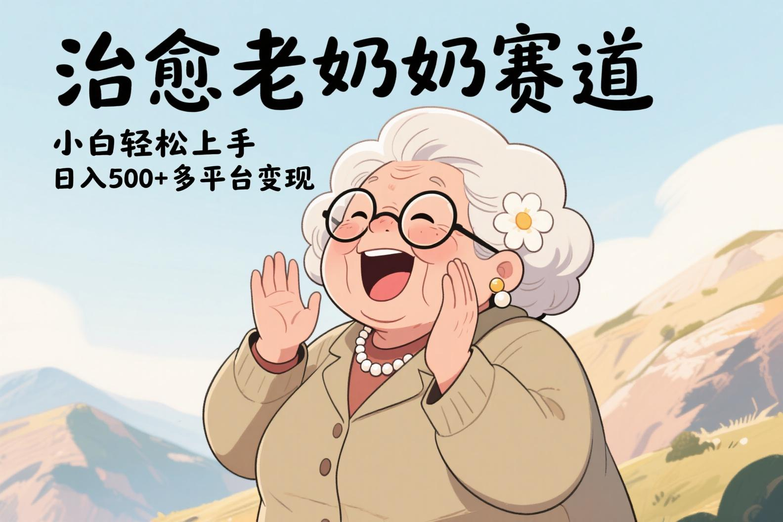 视频号治愈老奶奶赛道，小白轻松上手，日入500+多平台变现-易学副业