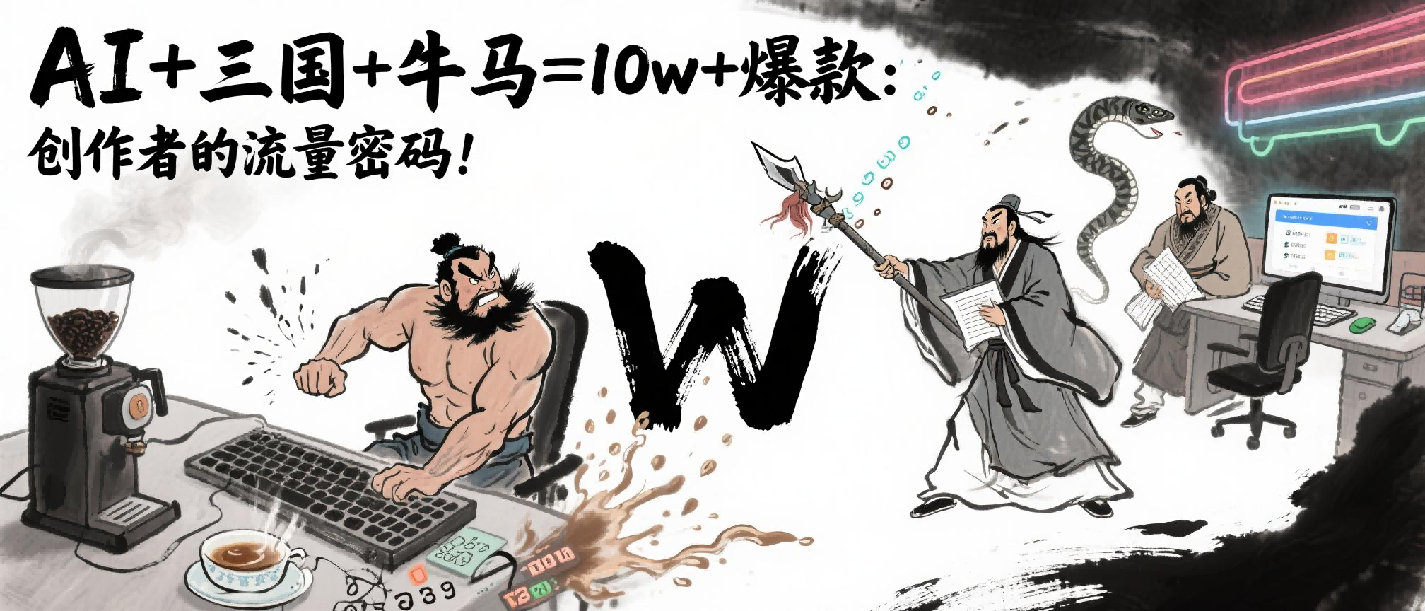 AI+三国+牛马=10w+爆款：创作者的流量密码！-易学副业
