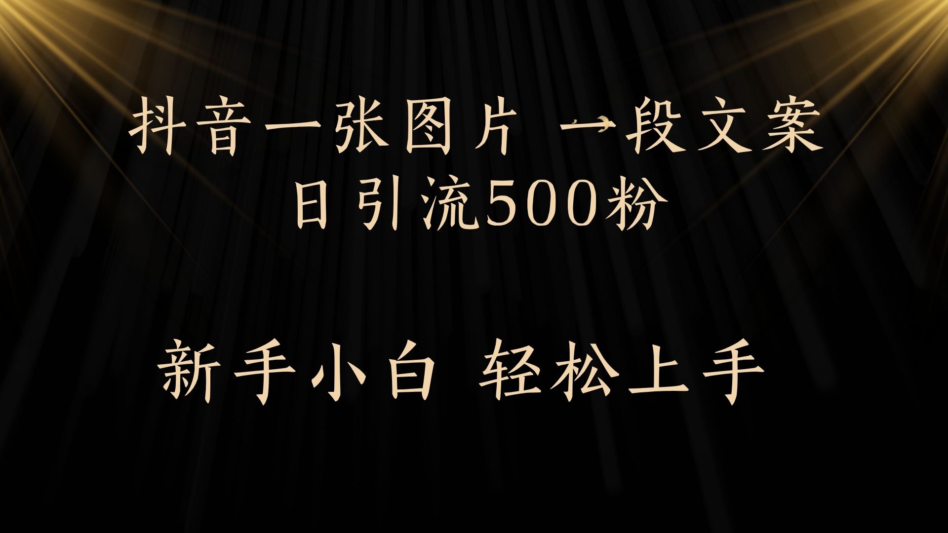 每天2分钟，抖音一张图片 一段文案日引流500粉-易学副业