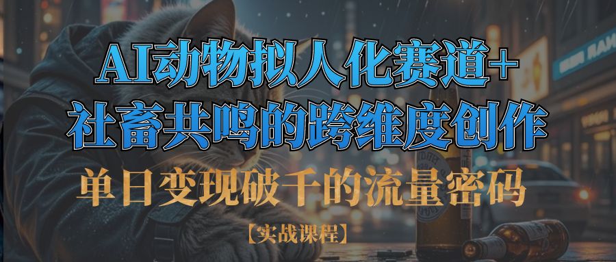 单日变现破千的流量密码,AI动物拟人化赛道+社畜共鸣的跨维度创作-易学副业