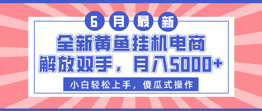 全新黄鱼挂机电商，解放双手，月入5000+-易学副业