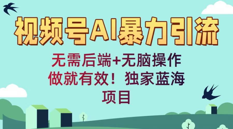 视频号AI暴力引流：无需后端+无脑操作，做就有效！独家蓝海项目-易学副业