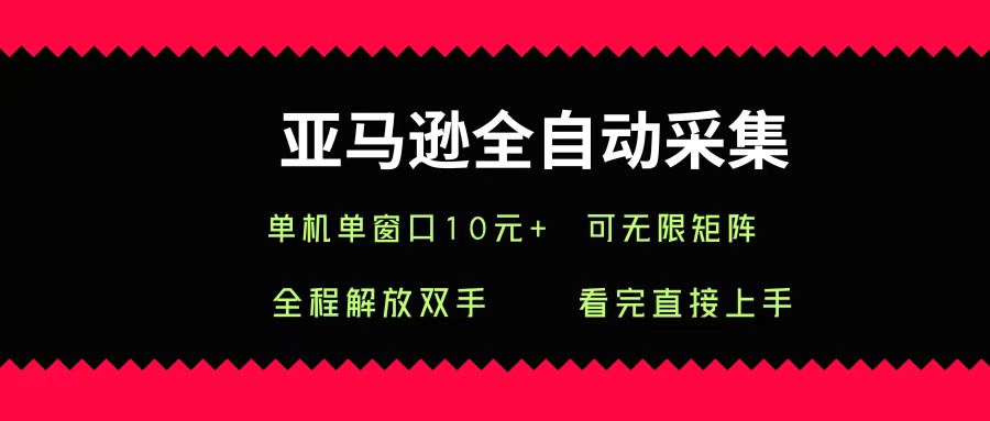 亚马逊全自动采集，单机单窗口一天10+，可无限矩阵去做-易学副业