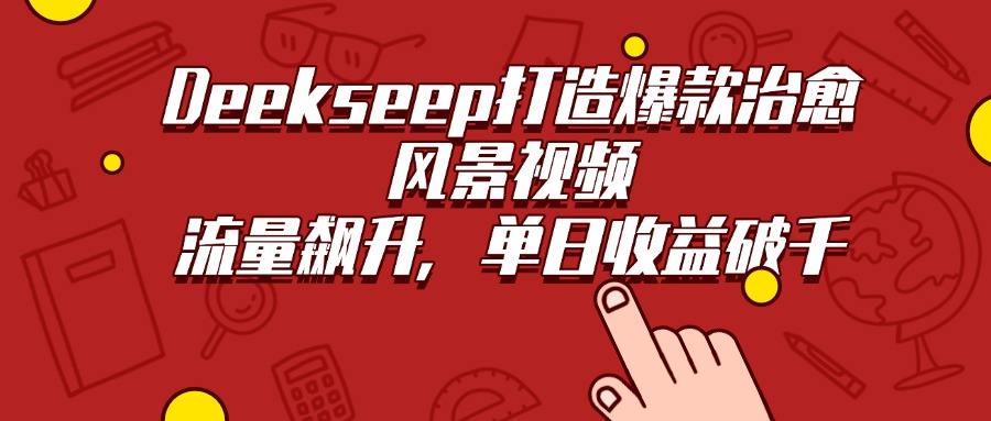 Deekseep打造爆款治愈风景视频，流量飙升，单日收益破千-易学副业