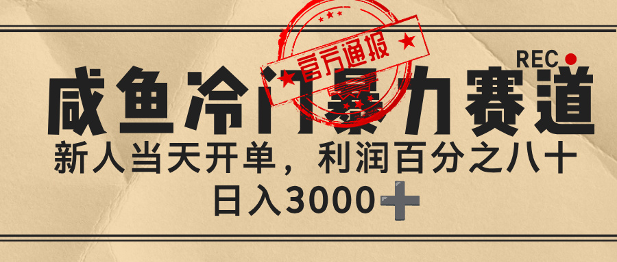 闲鱼，冷门暴力赛道，一单 80%利润，新人轻松日入 3000+-易学副业
