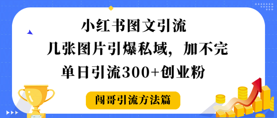 小红书图文引流,几张图片引爆私域加不完,单日引流300+创业粉-易学副业