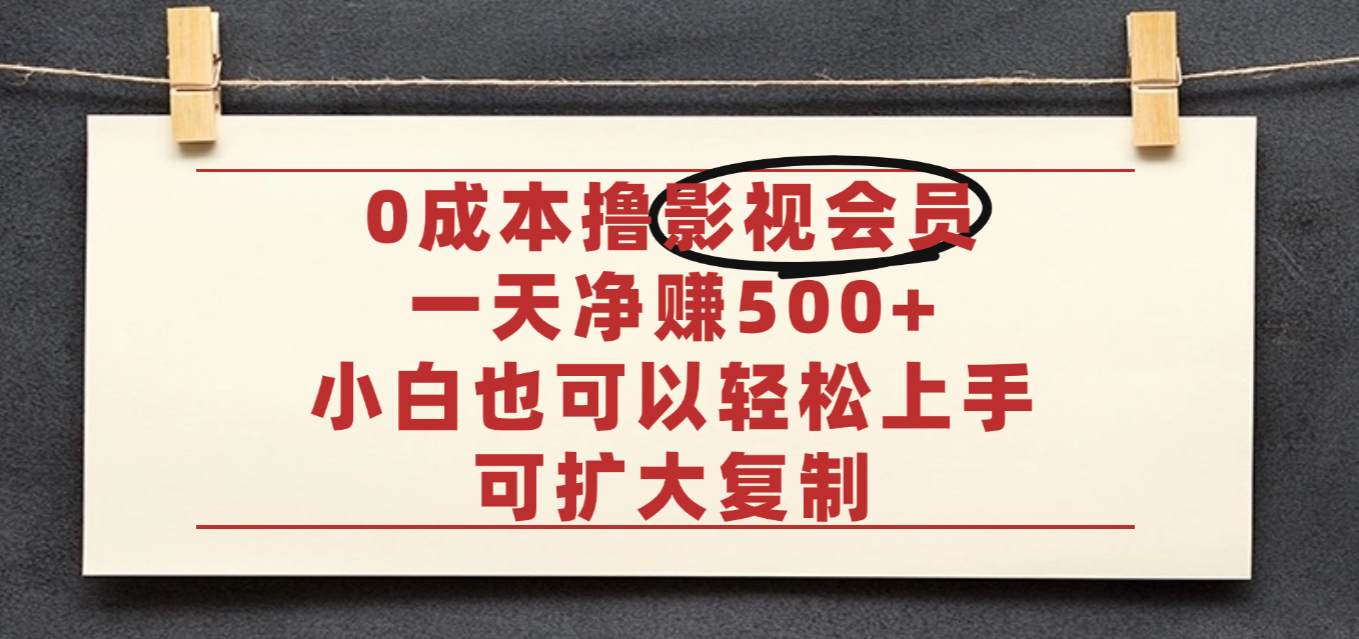 亲测,0成本可批量操作,靠卖影视会员实测月入30000+-易学副业
