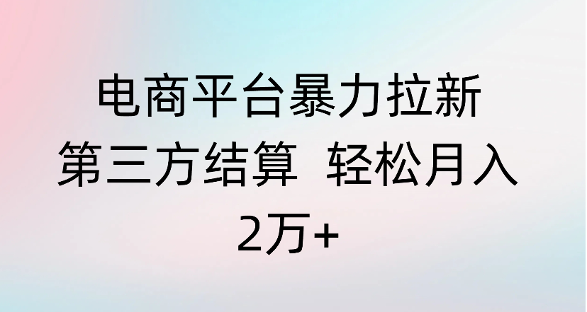 电商平台暴力拉新第三方结算 轻松月入2万+-易学副业