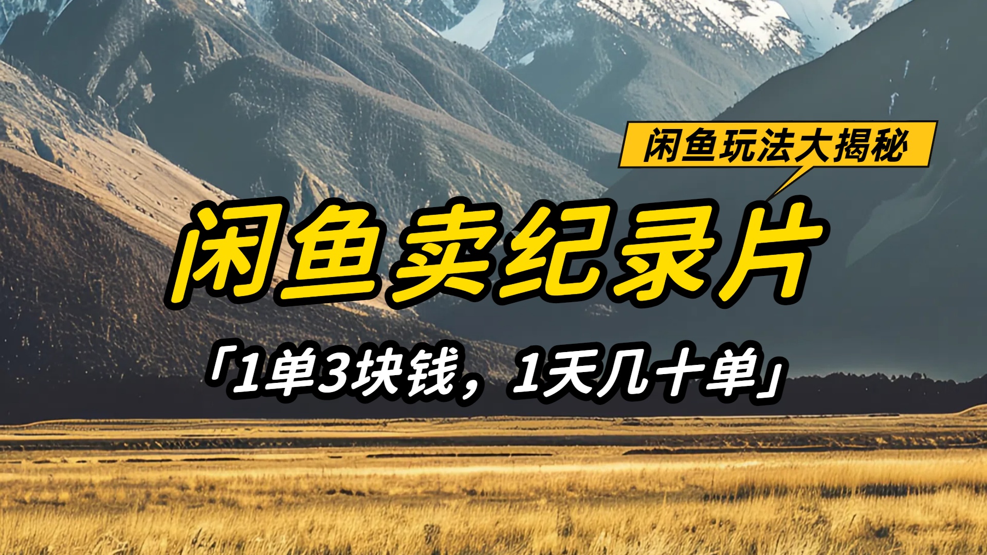 闲鱼卖纪录片1单3块钱,1天几十单,项目稳定有潜力-易学副业