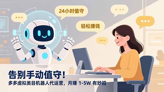 告别手动值守！多多虚拟类目机器人代运营，月赚 1-5W 有妙招-易学副业